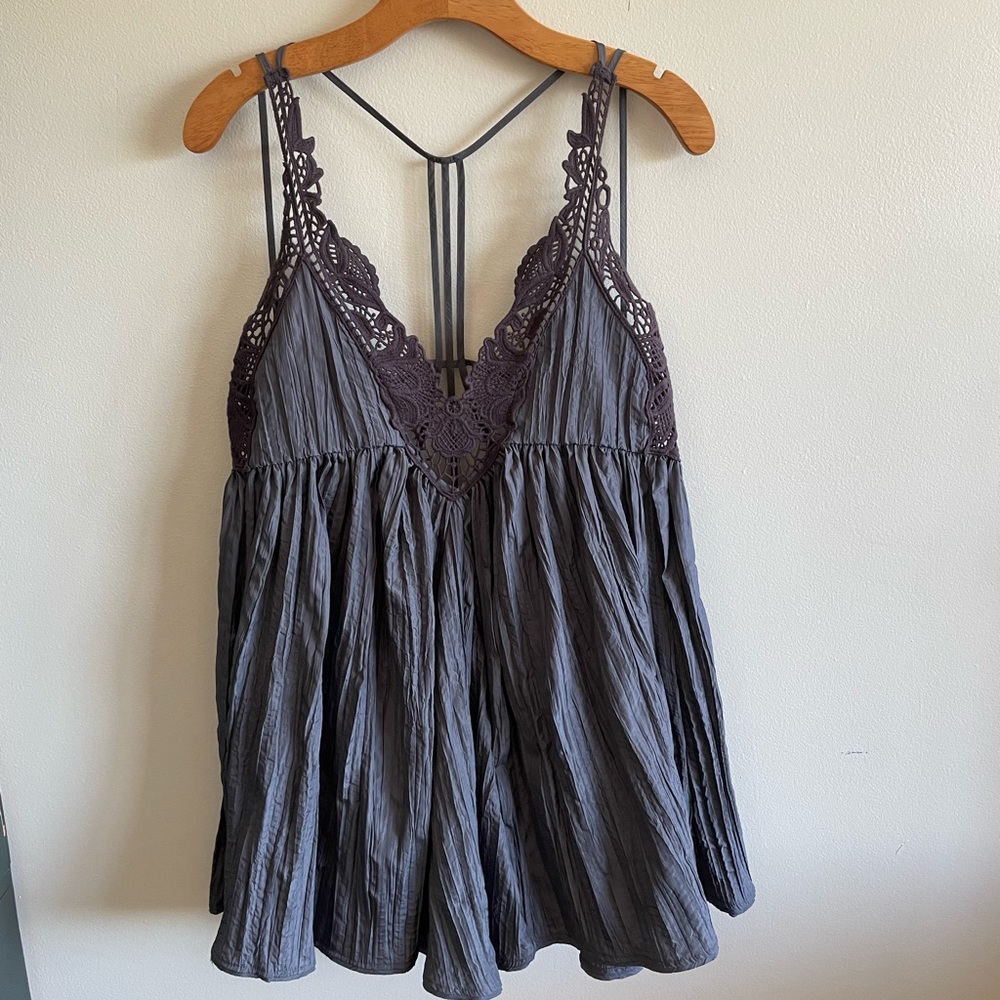 Free People gray, loose fit, mini dress in S